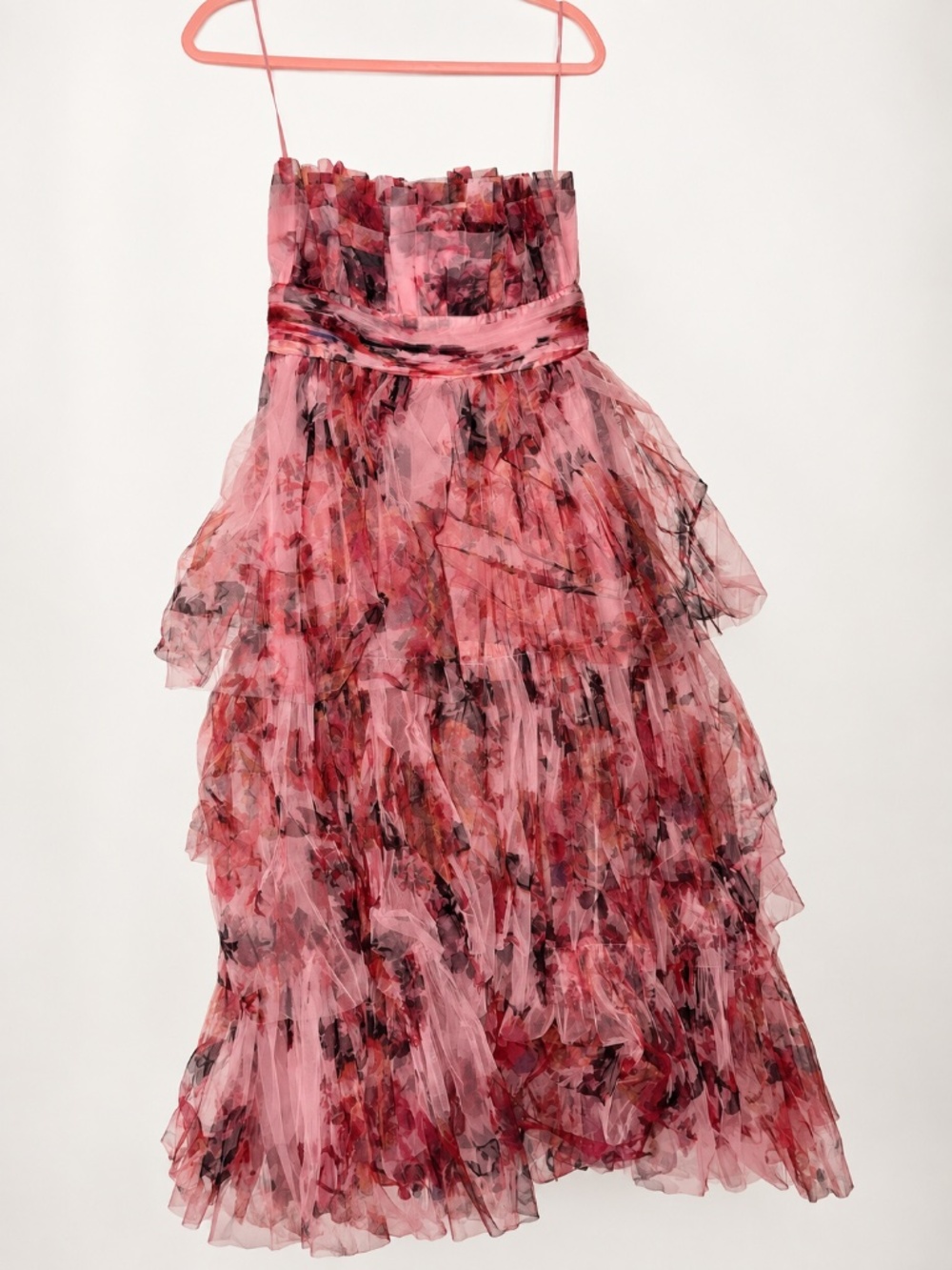 NWT Lace & Beads Floral Tiered Tulle Corset Maxi Dress Size 14